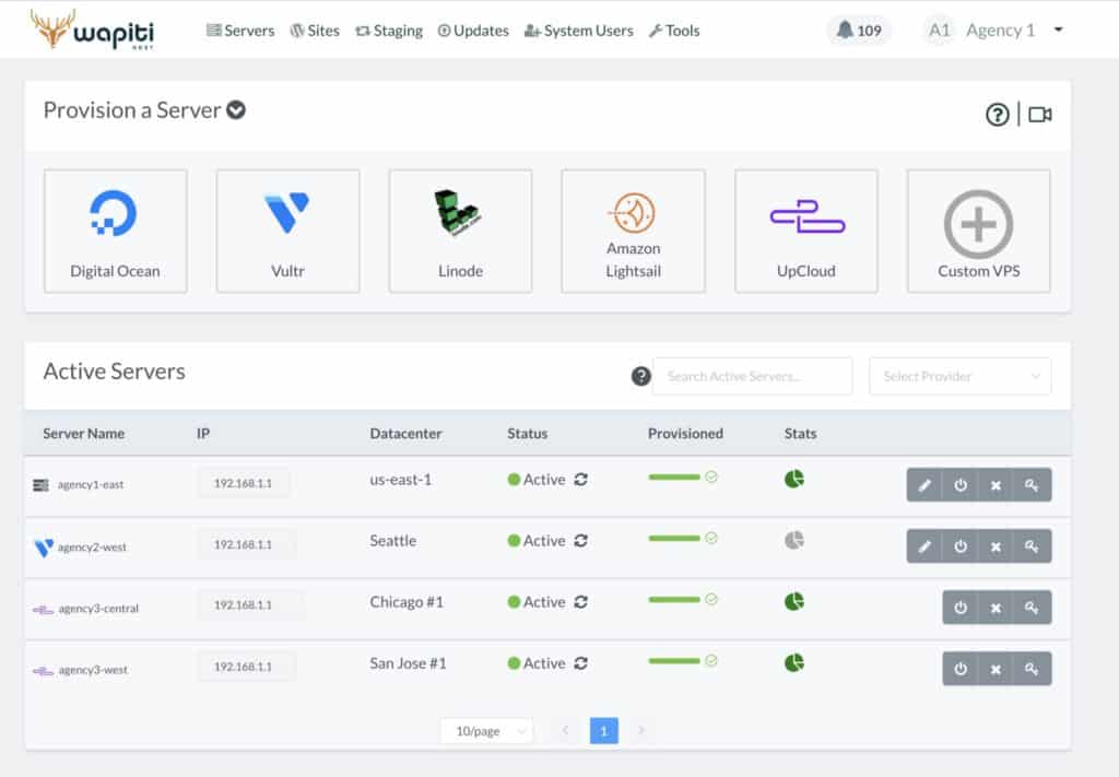 wapiti manage wordpress dashboard